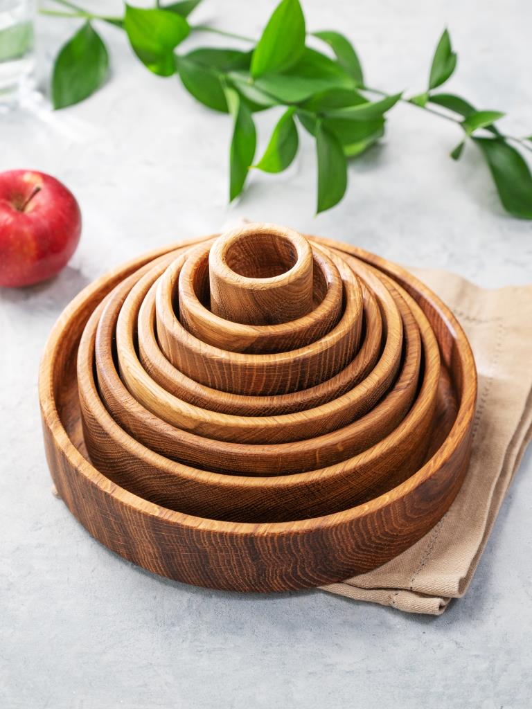 набор дубовых салатников