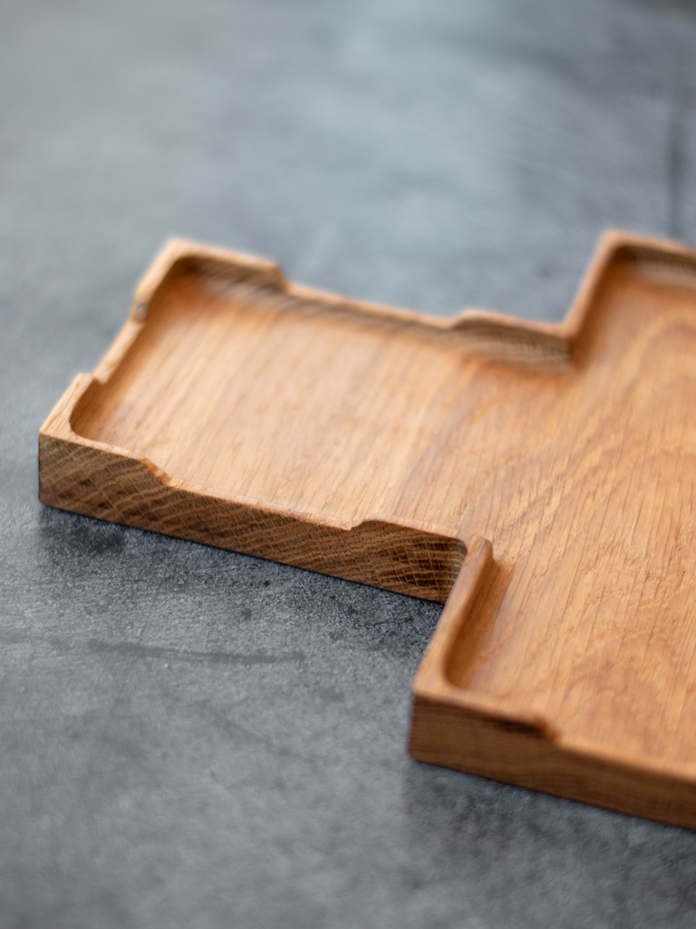 Поднос из дуба фуршетный Т-обратный светлая