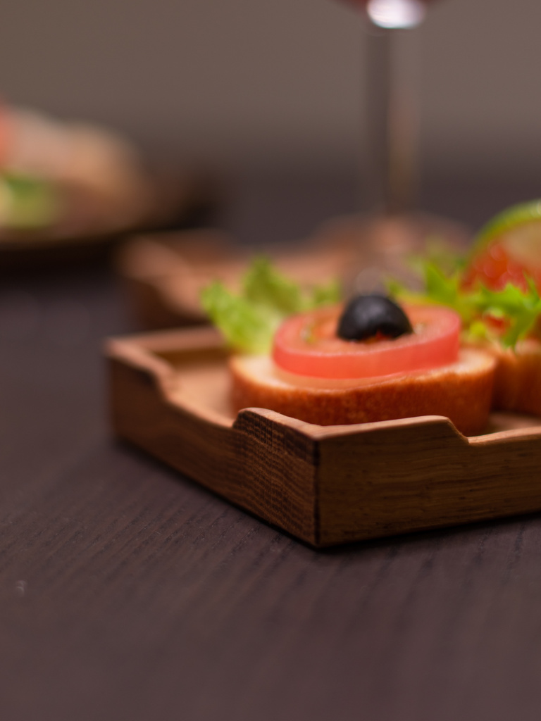 Поднос из дуба фуршетный Т-обратный светлая